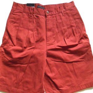Cambridge Classics 100% Cotton Mens Pleated Short Red Size: 30